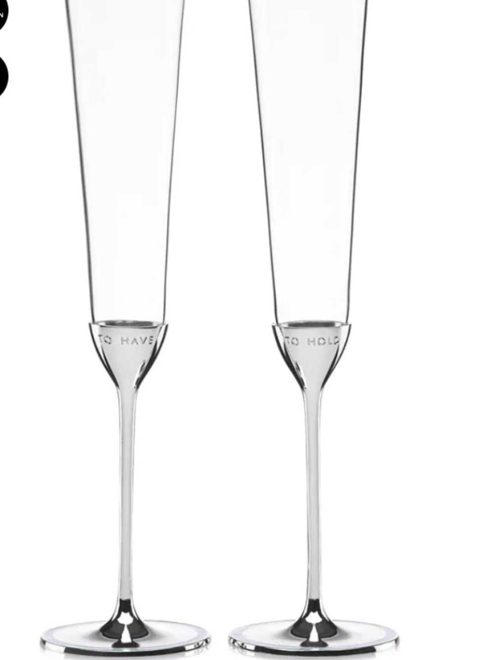 kate spade take the cake silverplate toasting flute pair glasses nwt